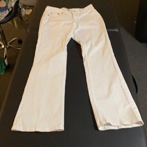 White Boot-Cut Riders by Lee (size 12)